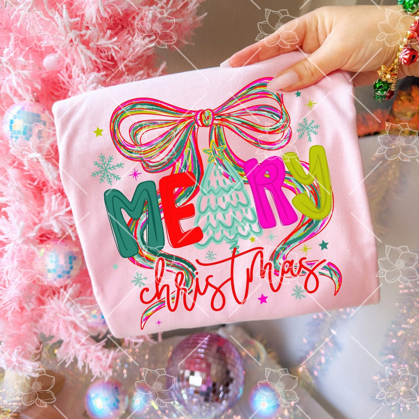 Merry Christmas Bow- Multiple Sizes