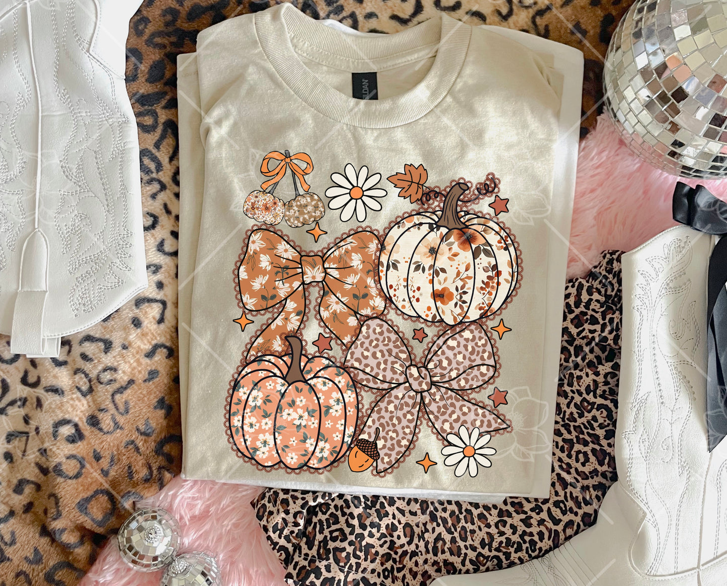 Lace Floral Bow + Pumpkin - Multiple Sizes