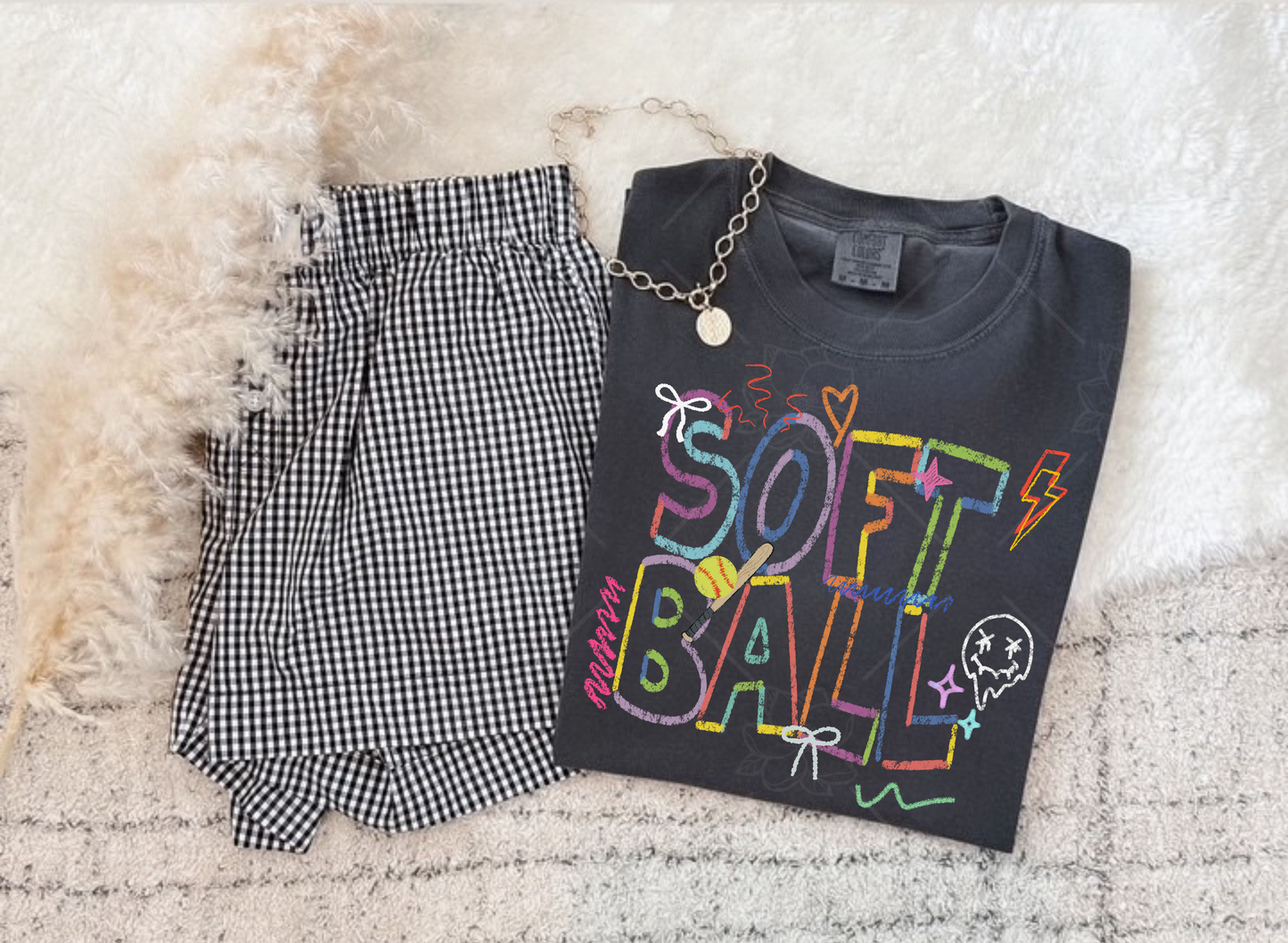 Softball Doodle - Multiple Sizes