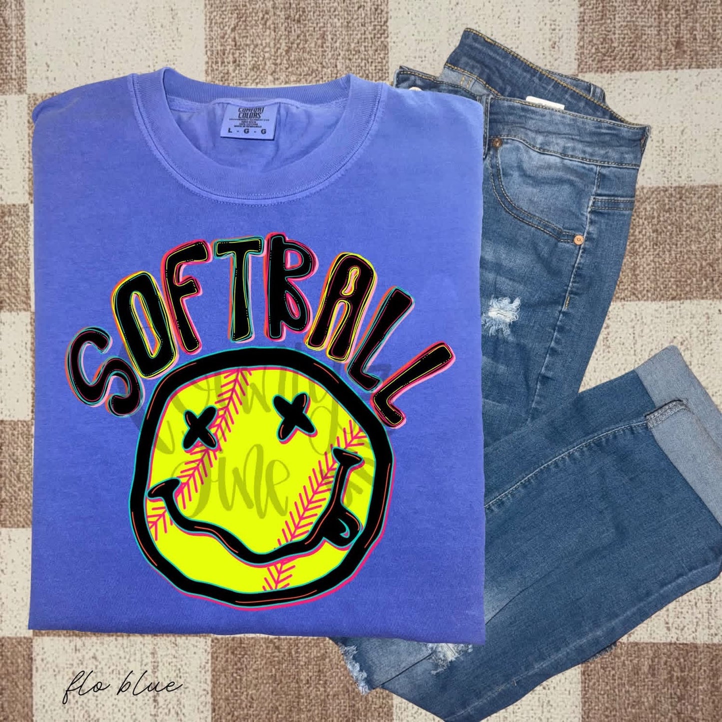 Softball Retro Face - Multiple Sizes