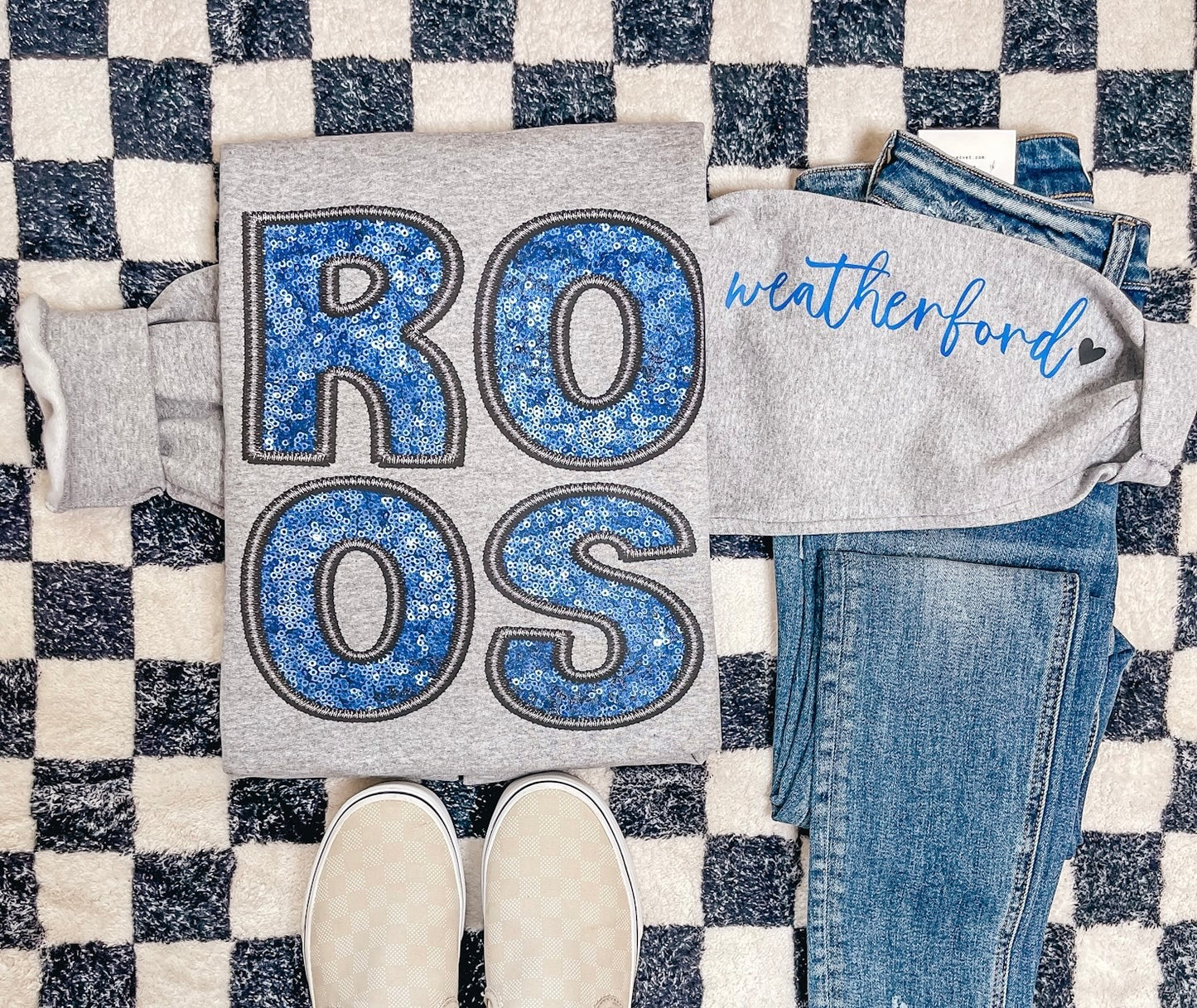 FAUX Rhinestone Team W/Sleeve