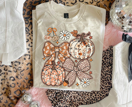 Lace Floral Bow + Pumpkin - Multiple Sizes