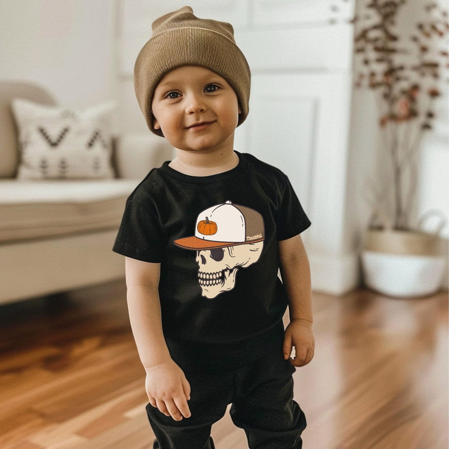 Thankful Pumpkin Skull Cap - Multiple Sizes