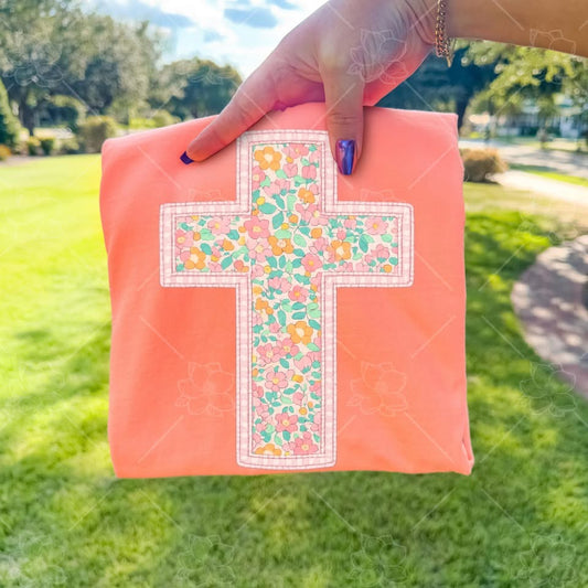 Floral Pastel Cross - Multiple Sizes