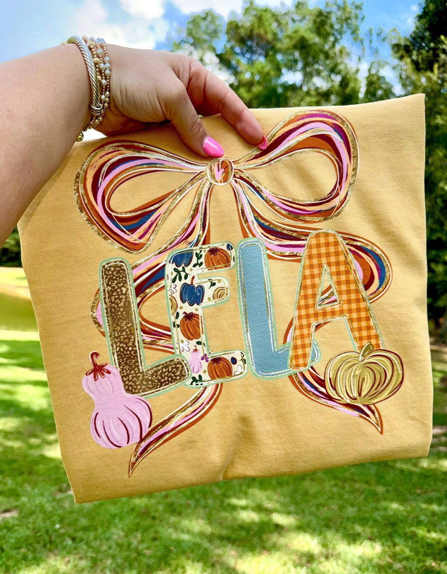 Custom Name Fall Bow - Multiple Sizes