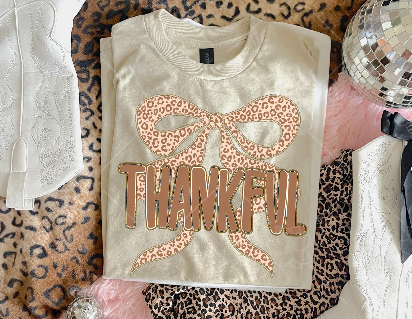 Thankful Leopard Bow - Multiple Sizes