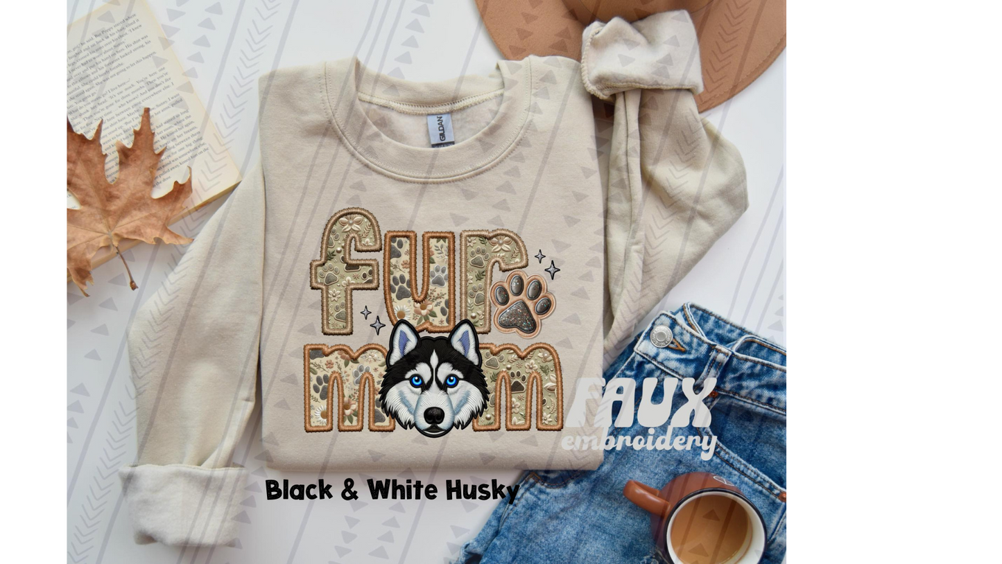Fur Mom FAUX Embroidery- Multiple Sizes