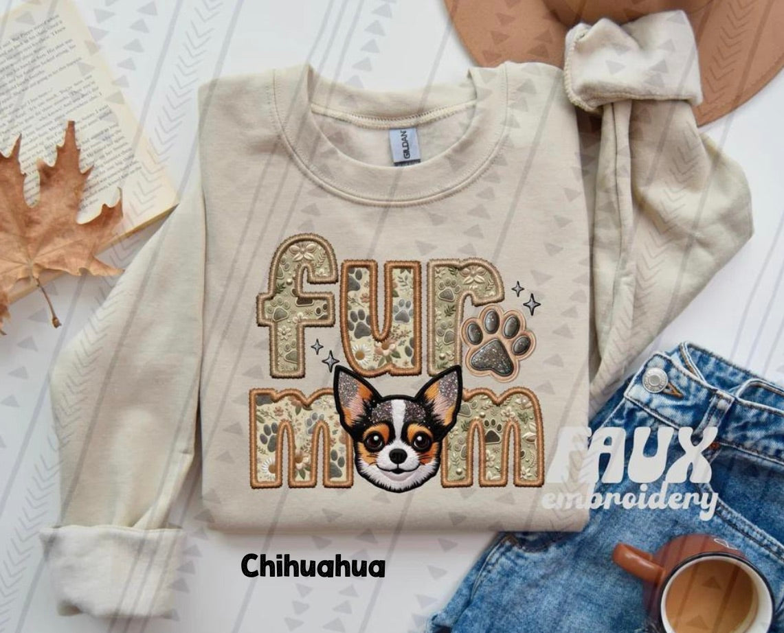 Fur Mom FAUX Embroidery- Multiple Sizes