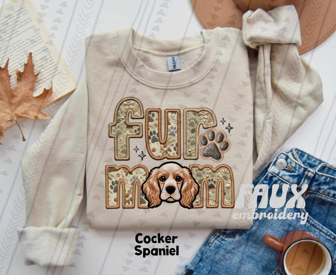 Fur Mom FAUX Embroidery- Multiple Sizes
