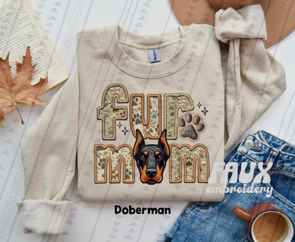 Fur Mom FAUX Embroidery- Multiple Sizes