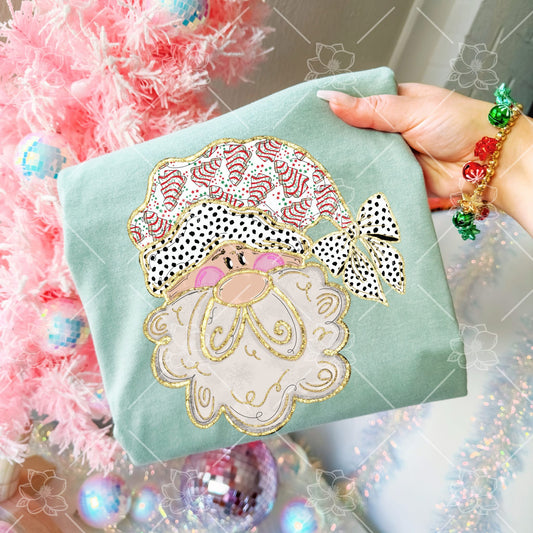 Santa with Christmas Tree Hat- Multiple Sizes