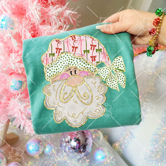 Santa with Bow Tree Hat- Multiple Sizes