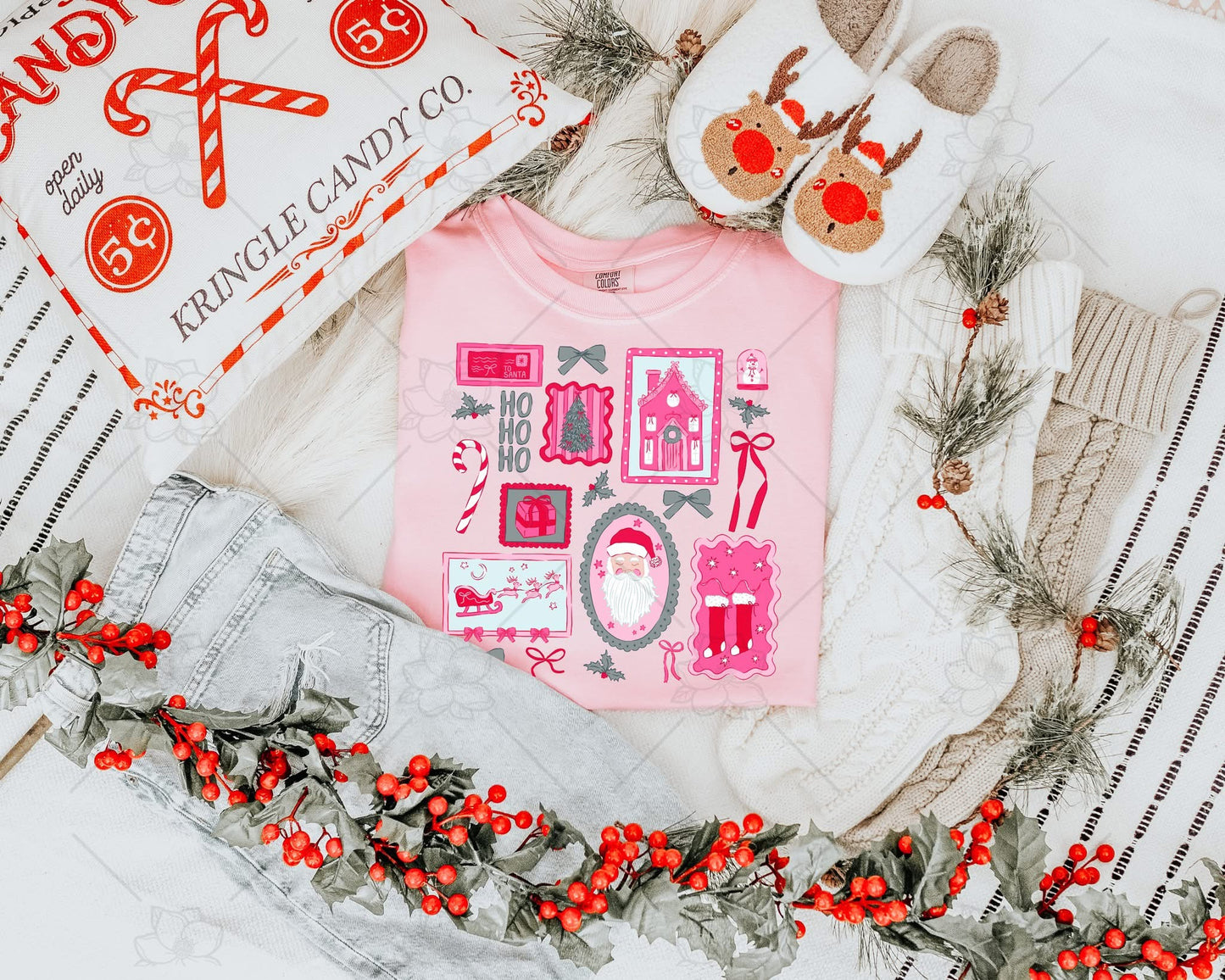 Preppy Christmas Collage - Multiple Sizes