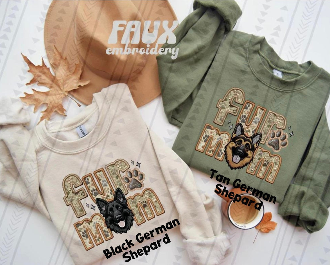 Fur Mom FAUX Embroidery- Multiple Sizes