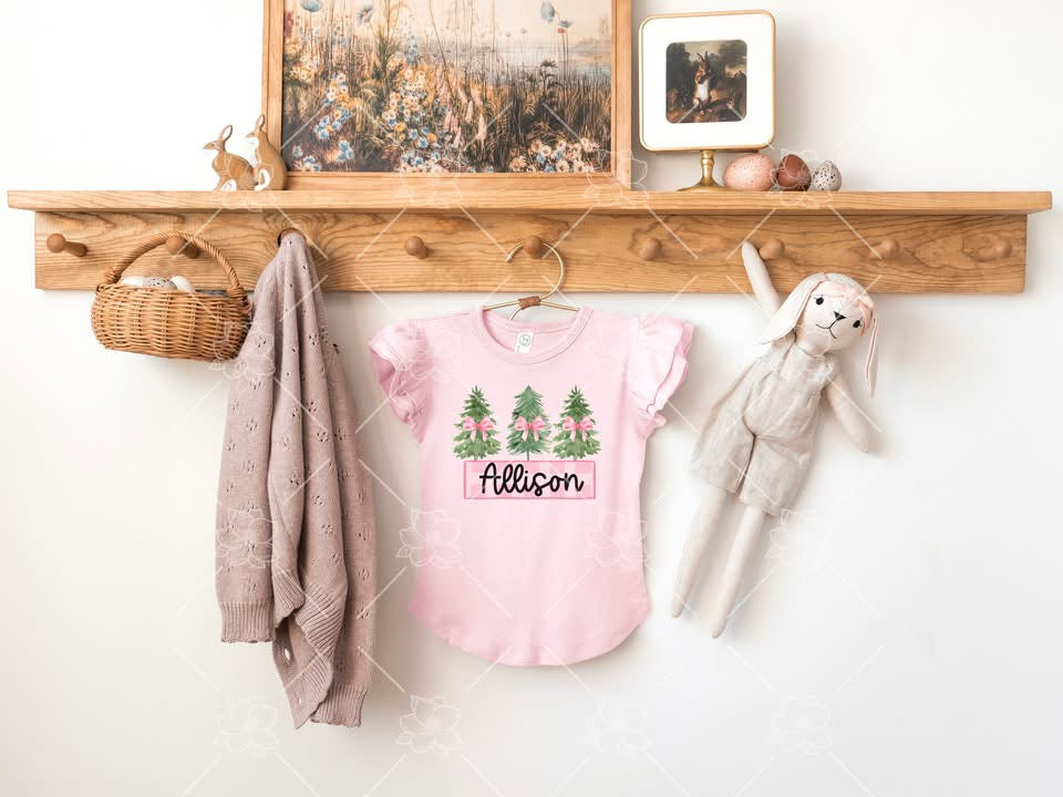 Custom Pink Tree Christmas- Multiple Sizes