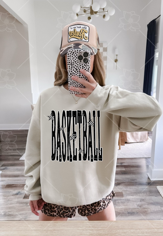 Basketball With Checkered Stars - Multiple Sizes