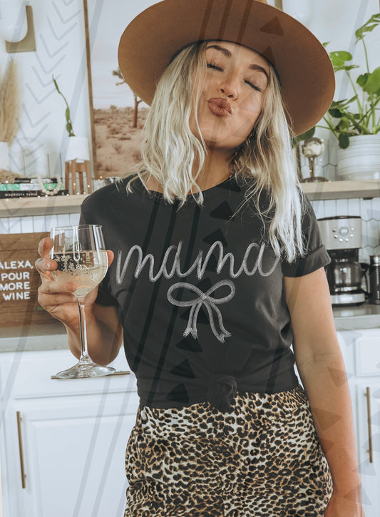 Faux Embroidery Mama - Gray