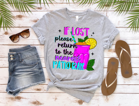 If Lost Please Return To The Nearest Patio Bar - Multiple Sizes - Chasing Summers Collab