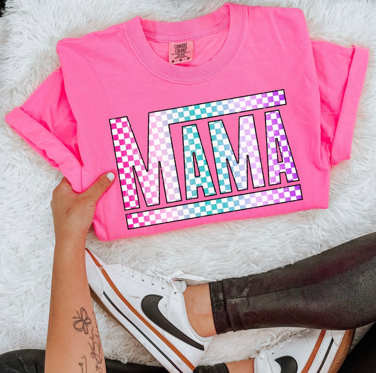 Checkered ombré mama