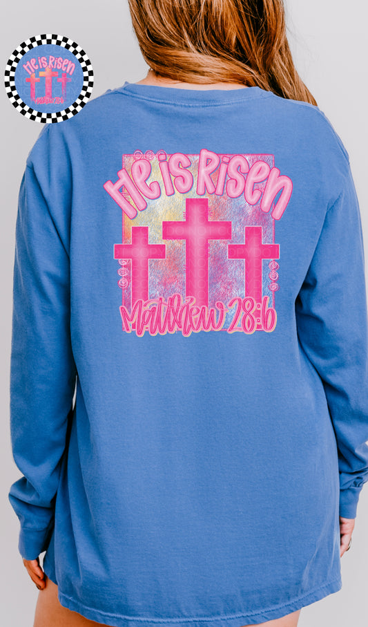 He is risen 28:6- pocket & back