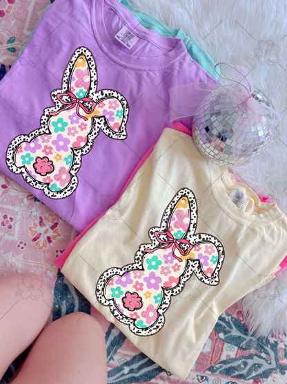 Floral dotted bunny - Multiple Sizes