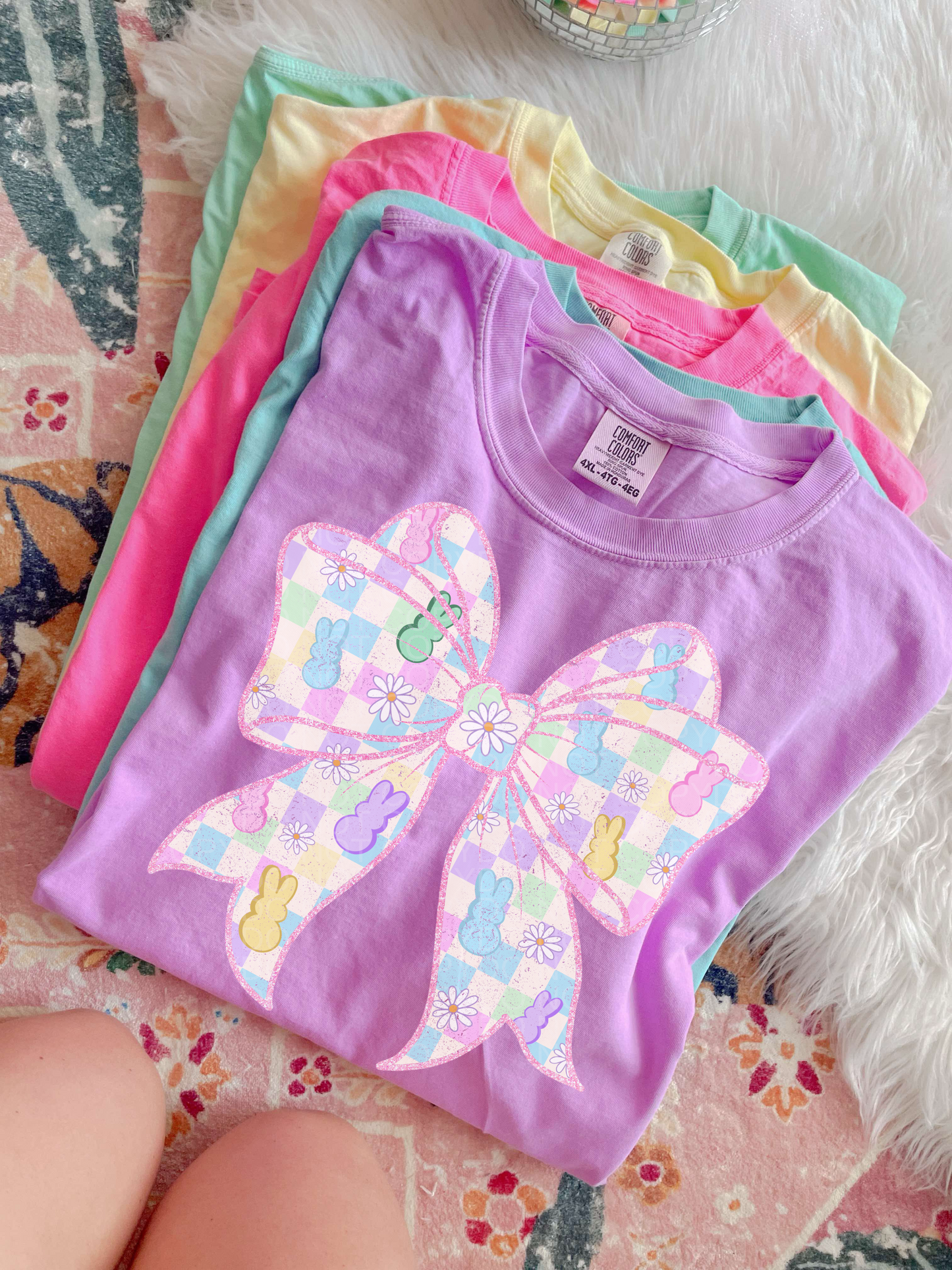 Pastel Easter Checkered Bow - Multiple Sizes