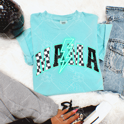 Mama Checkered Neon- Multiple Sizes