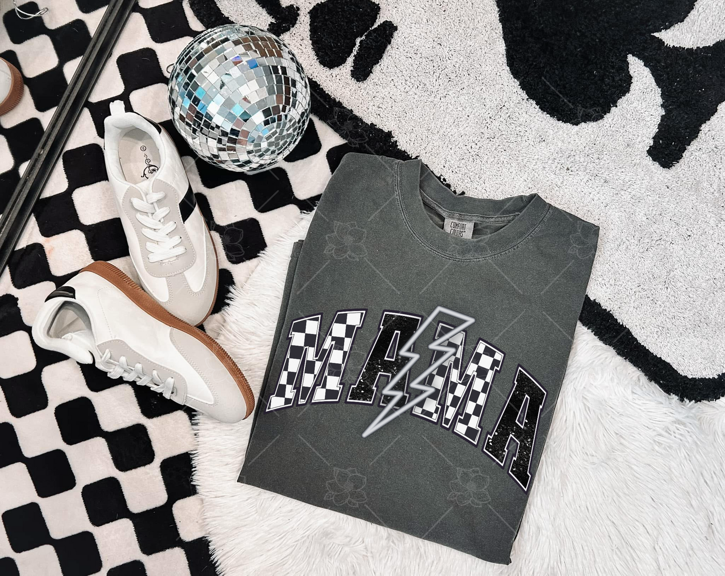 Mama Checkered Neon- Multiple Sizes