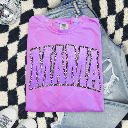 Leopard & Faux Glitter Mama - Multiple Sizes/Colors