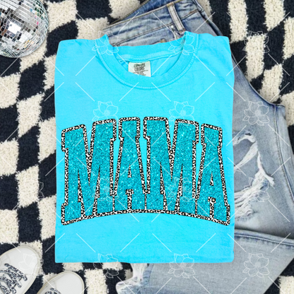 Leopard & Faux Glitter Mama - Multiple Sizes/Colors