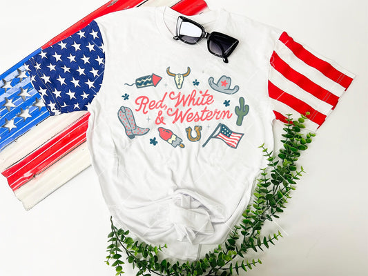 Red, white & western- Multiple Sizes