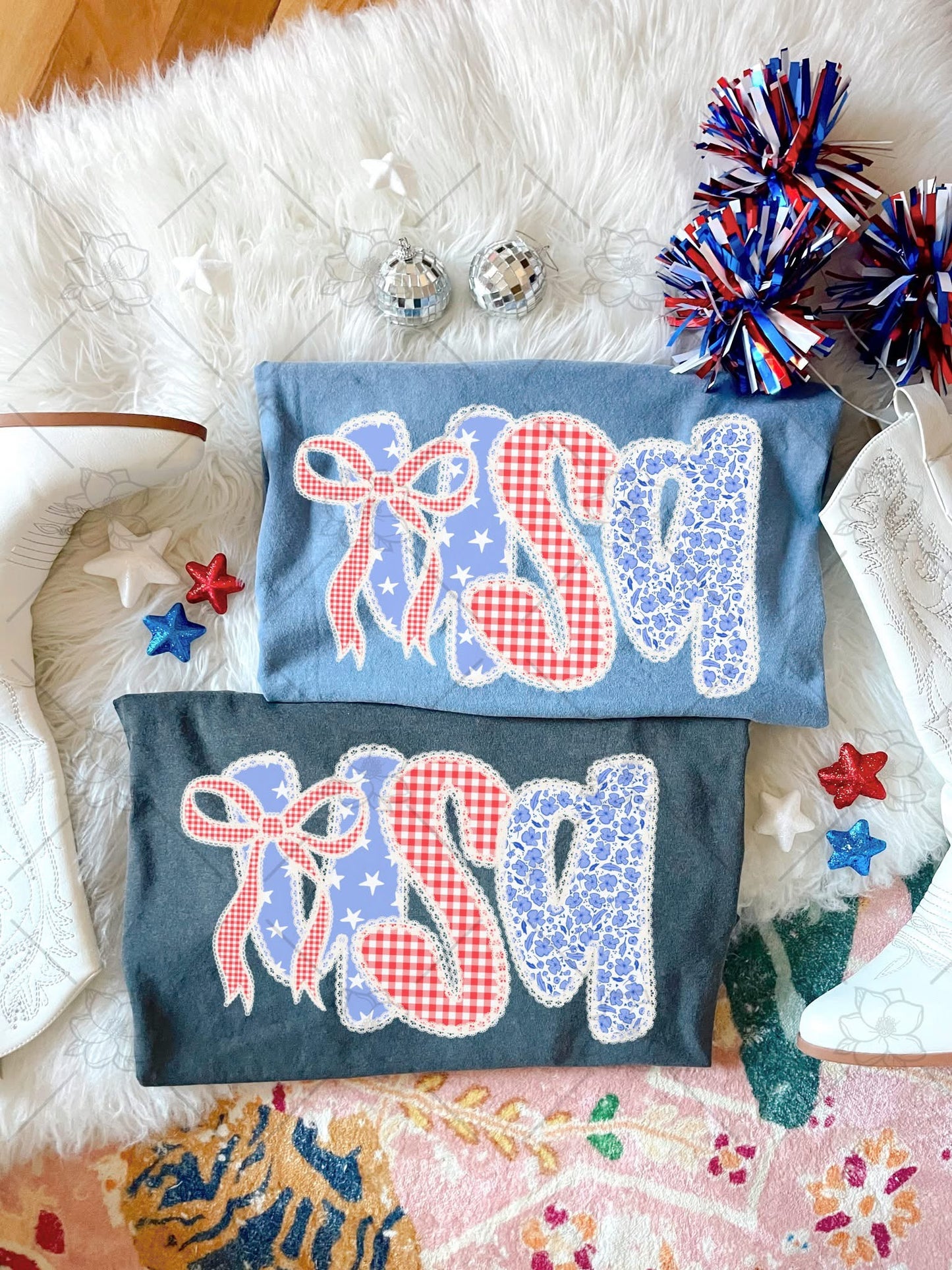 Shabby chic preppy USA- Multiple Sizes