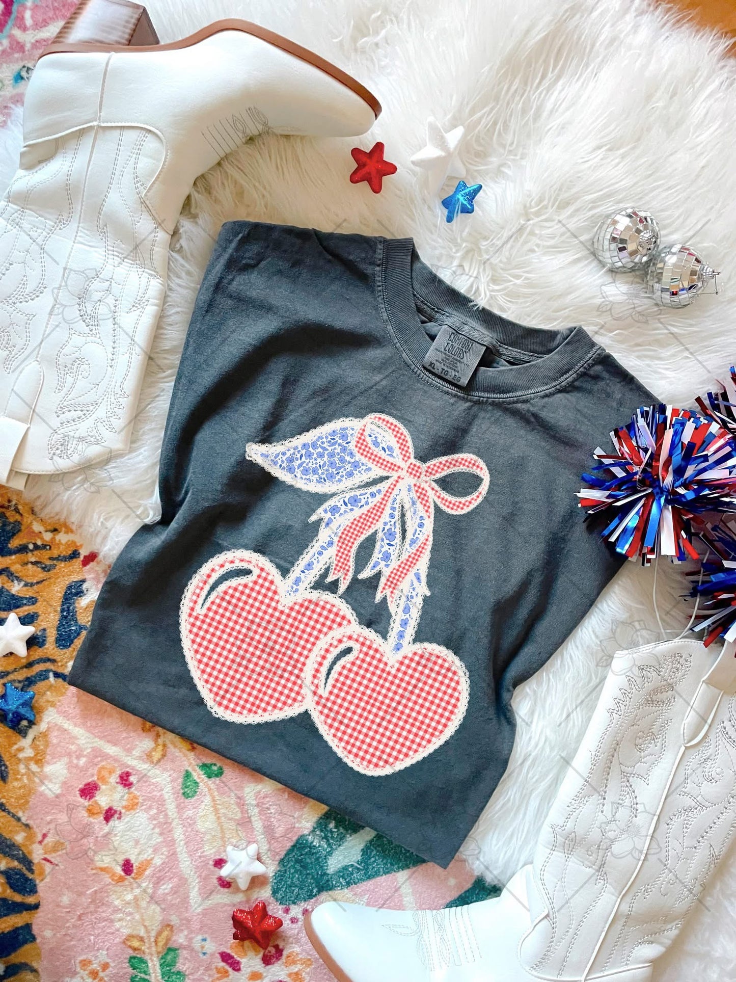 Shabby chic cherries- Multiple Sizes