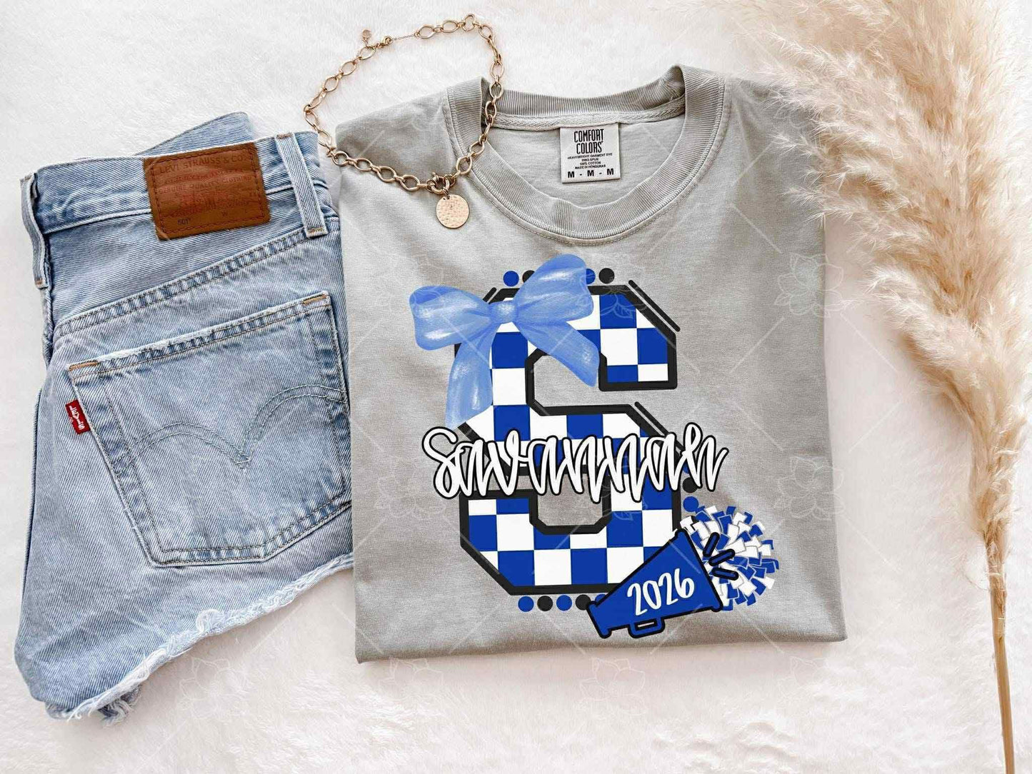 Custom Checkered Cheer- Multiple Sizes