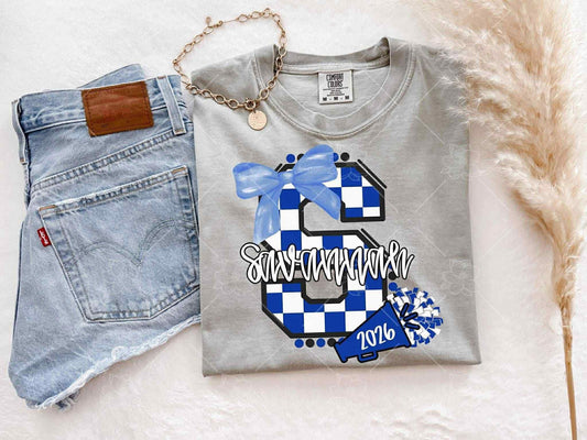 Custom Checkered Cheer- Multiple Sizes