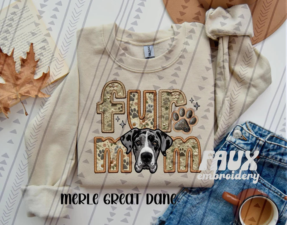 Fur Mom FAUX Embroidery- Multiple Sizes