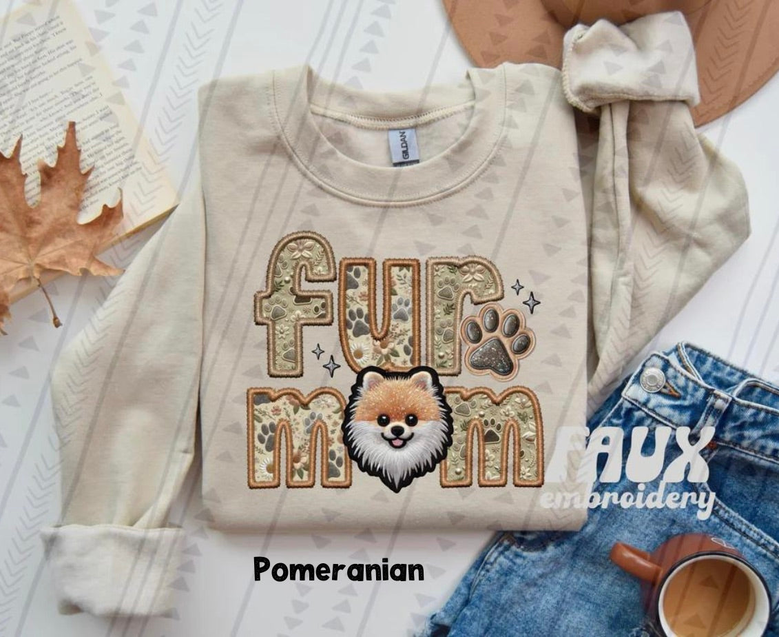 Fur Mom FAUX Embroidery- Multiple Sizes