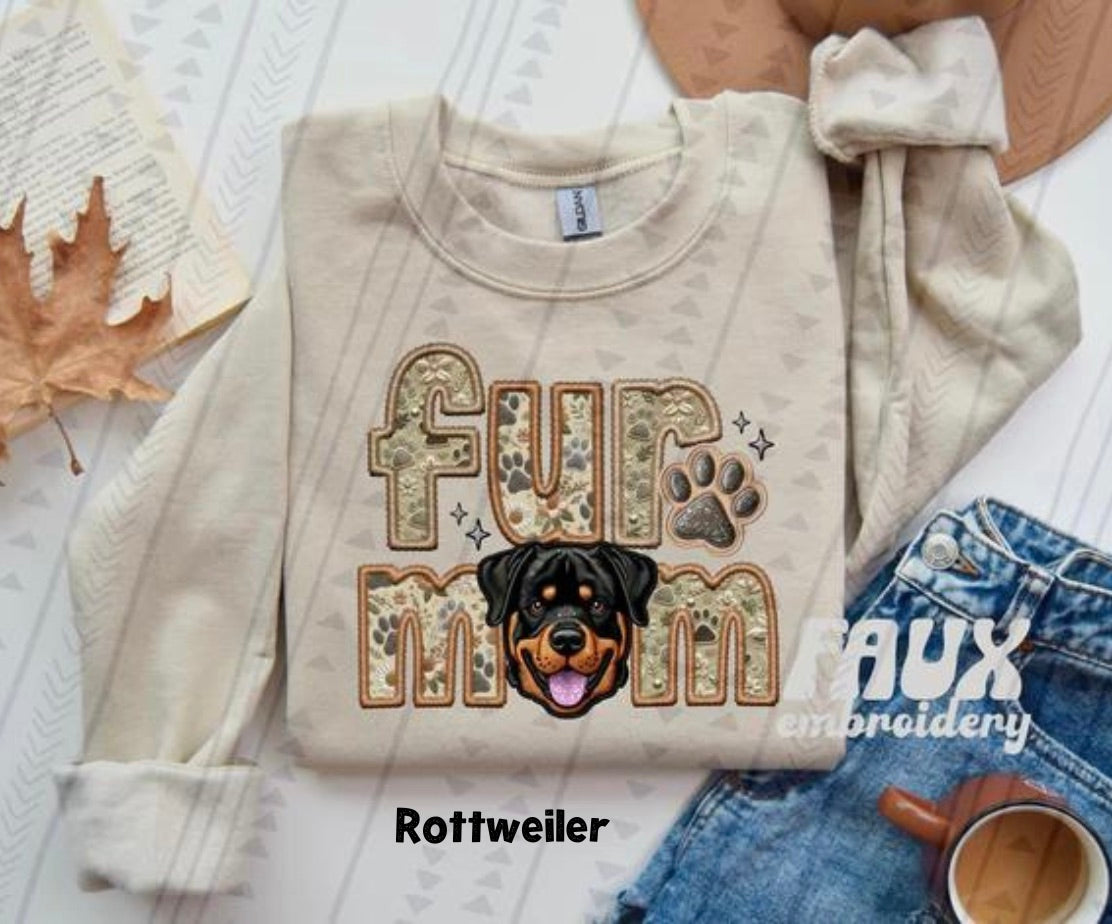Fur Mom FAUX Embroidery- Multiple Sizes
