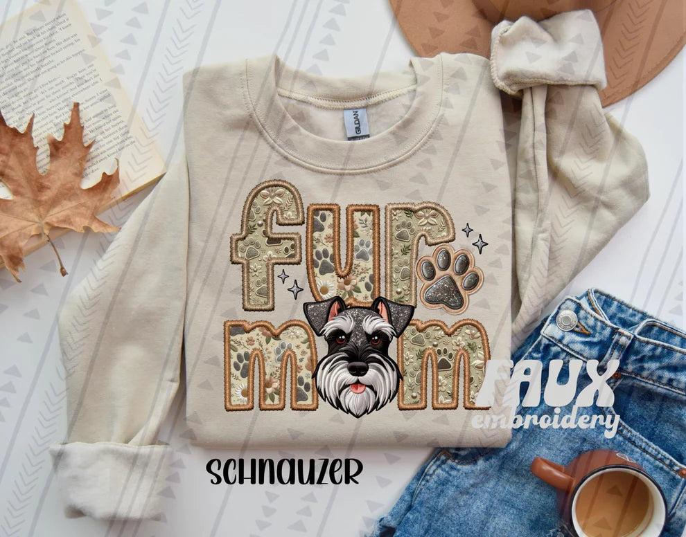 Fur Mom FAUX Embroidery- Multiple Sizes
